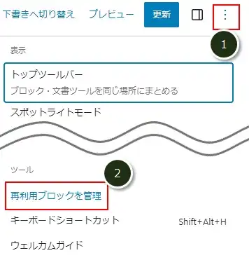 管理画面から「再利用ブロック」を作成(登録)する