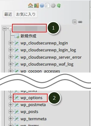 「ConoHa WING」のphpMyAdmin画面